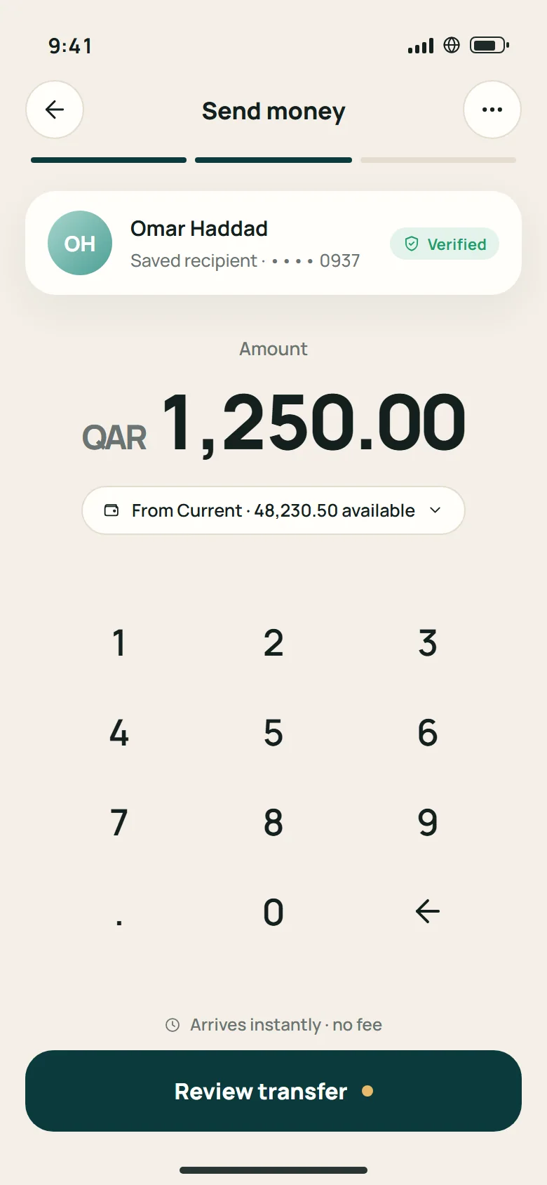 High-fidelity UI screen