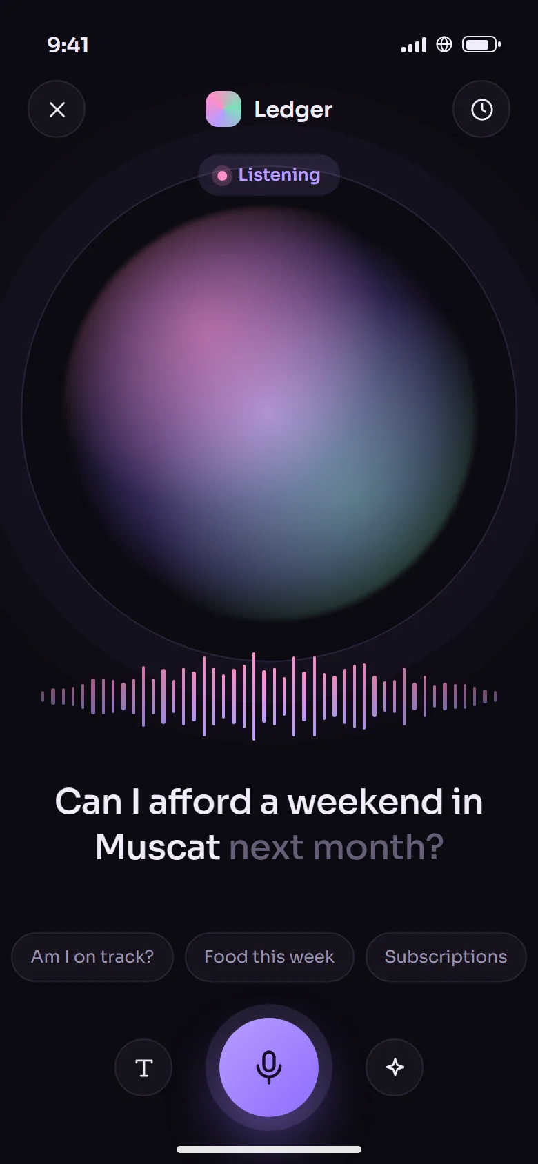 Assembled voice capture screen